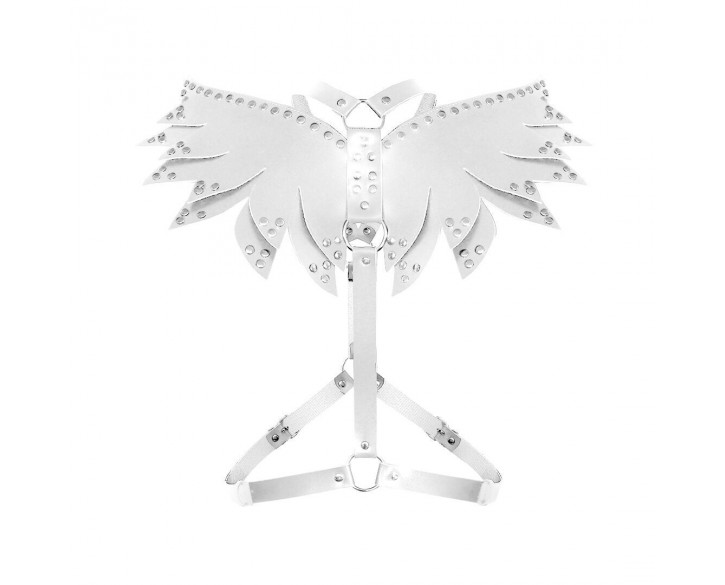 Жіноча портупея Art of Sex - Wings біла L-2XL, екошкіра