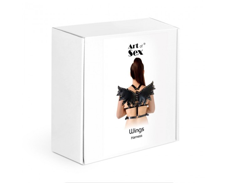 Жіноча портупея Art of Sex - Wings біла L-2XL, екошкіра