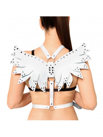 Жіноча портупея Art of Sex - Wings біла L-2XL, екошкіра