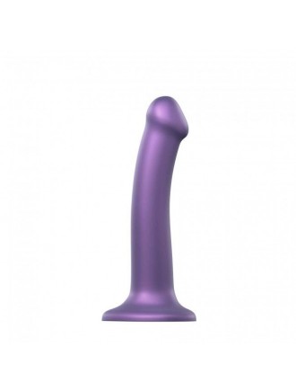 Насадка для страпону Strap-On-Me Mono Density Dildo Violet M, діам. 3,3 см, одношаровий силікон, гну