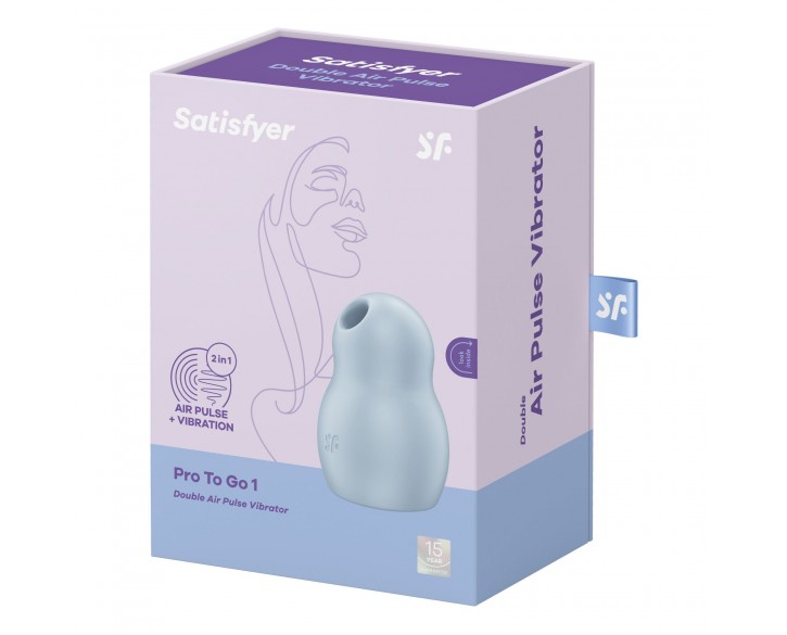 Вакуумний стимулятор з вібрацією Satisfyer Pro To Go 1 Blue