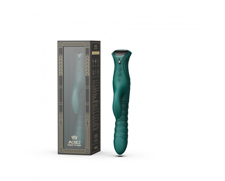 Пульсатор-кролик з вібрацією Zalo Mose 2 Turquoise Green