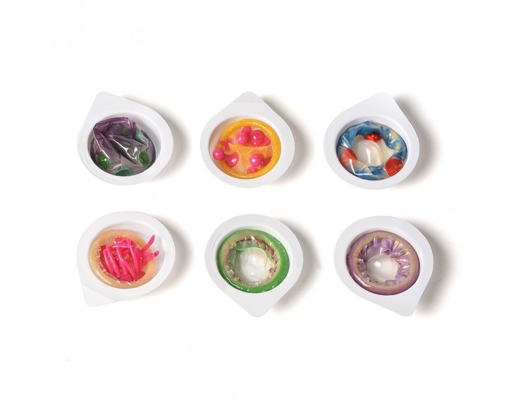 Насадка на член Recare Blue Monster Spike Condom (презерватив з вусиками та спіраллю шипів)