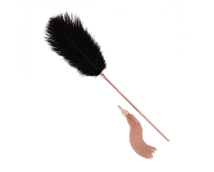 Лоскітка з металевим флогером Rosy Gold - Feather Tickler & Whip