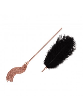 Лоскітка з металевим флогером Rosy Gold - Feather Tickler & Whip