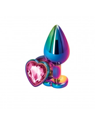 Анальна пробка NS Novelties Rear Assets - Multicolor Heart - Medium - Pink