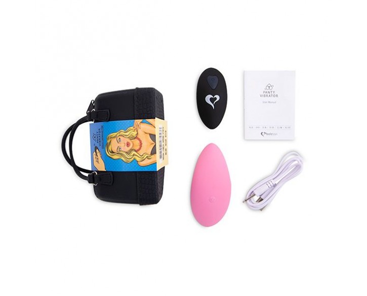 Вібратор в трусики FeelzToys Panty Vibrator Pink з пультом ДК, 6 режимів роботи, сумочка-чохол