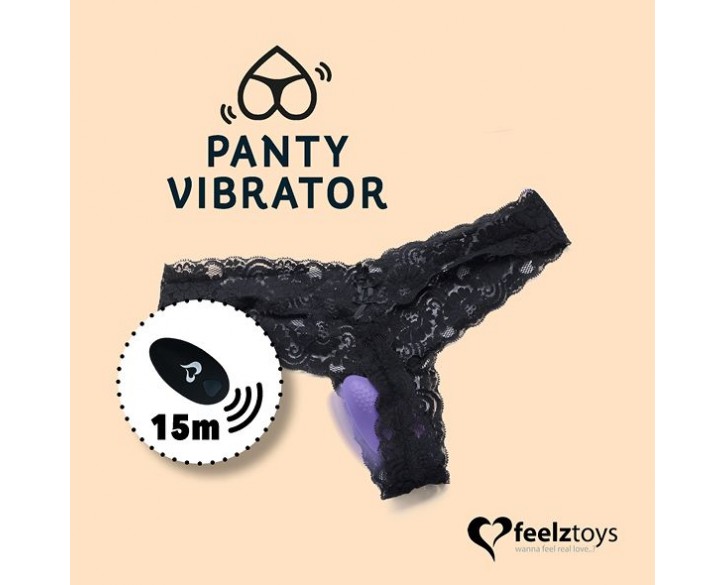 Вібратор в трусики FeelzToys Panty Vibrator Pink з пультом ДК, 6 режимів роботи, сумочка-чохол