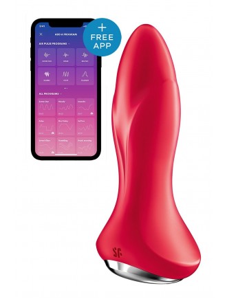 Анальна смарт-вібропробка із перлинним масажем Satisfyer Rotator Plug 1+ Red