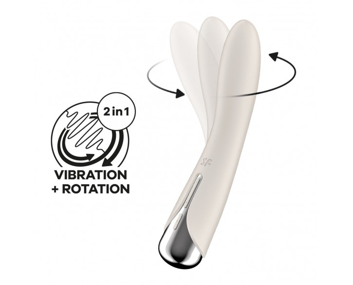 Вібратор точки G з обертанням Satisfyer Spinning Vibe 1 Beige, 2 мотори