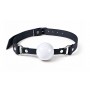 Кляп силіконовий Feral Feelings Silicon Ball Gag Black/White, чорний ремінець, біла кулька