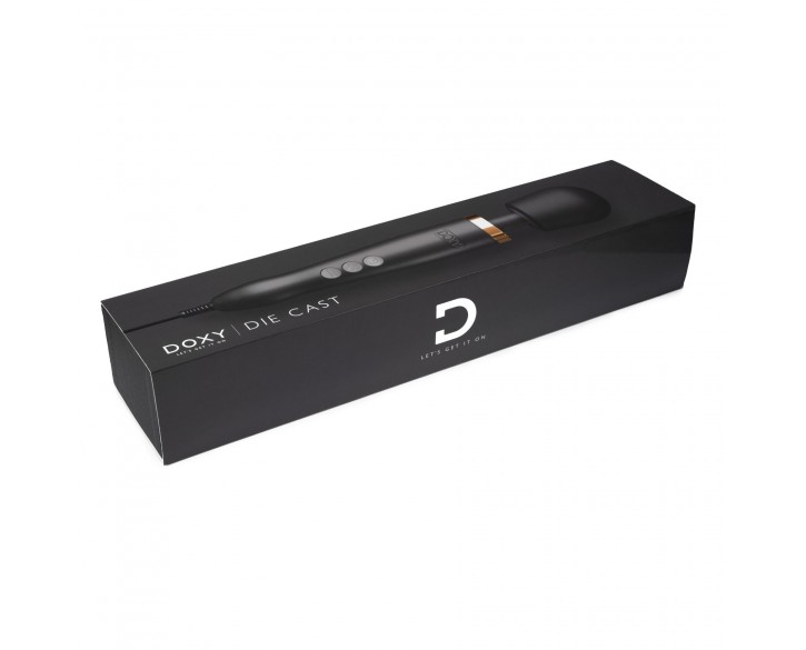 Преміальний вібромасажер DOXY Die Cast матово-чорний, з покриттям із 24-каратного золота
