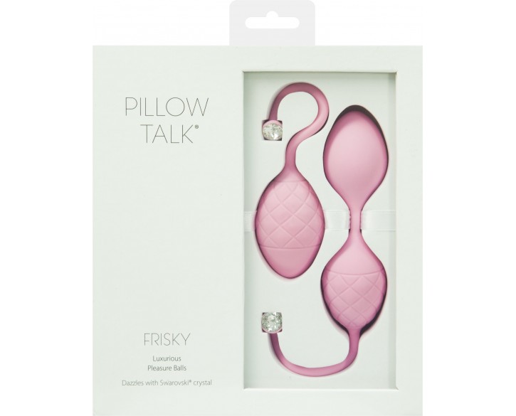 Розкішні вагінальні кульки PILLOW TALK - Frisky Pink з кристалом, діаметр 3,2 см, вага 49-75гр