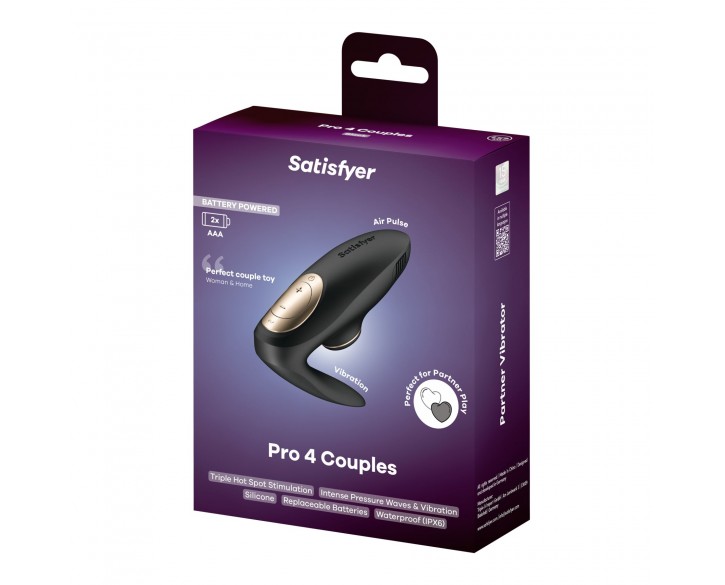 Вакуумний вібратор для пар Satisfyer Pro 4 Couples Battery Series, підходить для сексу у парі