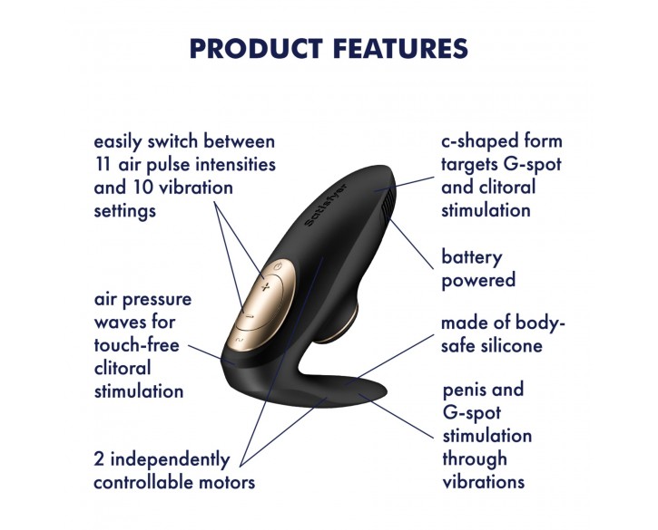 Вакуумний вібратор для пар Satisfyer Pro 4 Couples Battery Series, підходить для сексу у парі