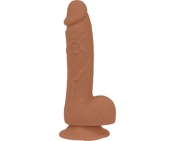 Фалоімітатор ADDICTION Steven 7.5" Silicone Dong Caramel, віброкуля в подарунок