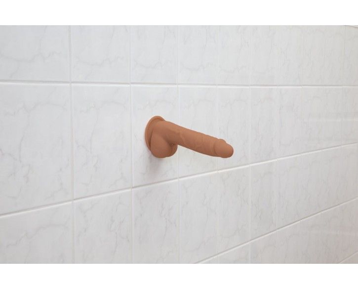 Фалоімітатор ADDICTION Steven 7.5" Silicone Dong Caramel, віброкуля в подарунок
