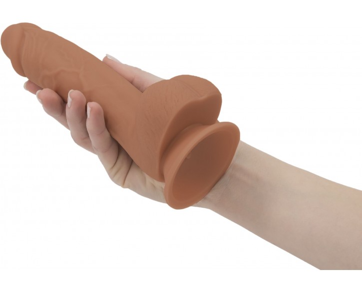 Фалоімітатор ADDICTION Steven 7.5" Silicone Dong Caramel, віброкуля в подарунок