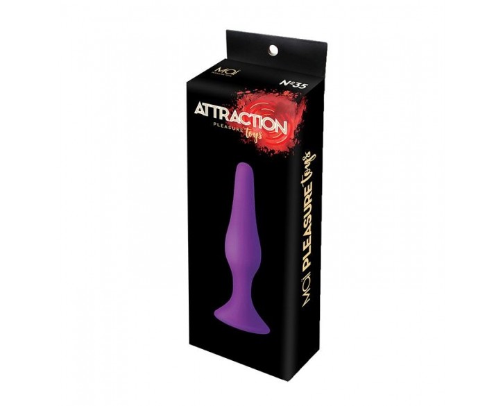 Анальна пробка з присоскою MAI Attraction Toys №35 Purple, довжина 15,5 см, діаметр 3,8см