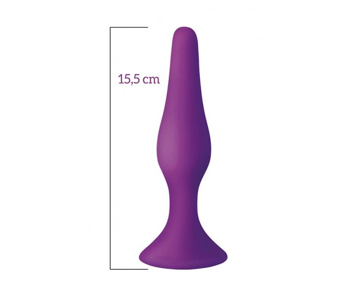 Анальна пробка з присоскою MAI Attraction Toys №35 Purple, довжина 15,5 см, діаметр 3,8см