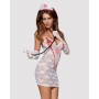 Еротичний мереживний костюм медсестри Obsessive Medica dress 5pcs costume S/M, сорочка, рукавички, с