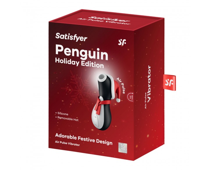 Вакуумний кліторальний стимулятор Satisfyer Penguin Holiday Edition, у шапочці та шарфі