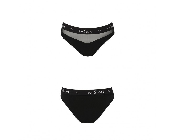 Трусики з прозорою вставкою Passion PS006 PANTIES black, size M