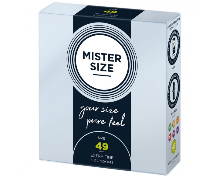 Презервативи Mister Size - pure feel - 49 (3 condoms), товщина 0,05 мм