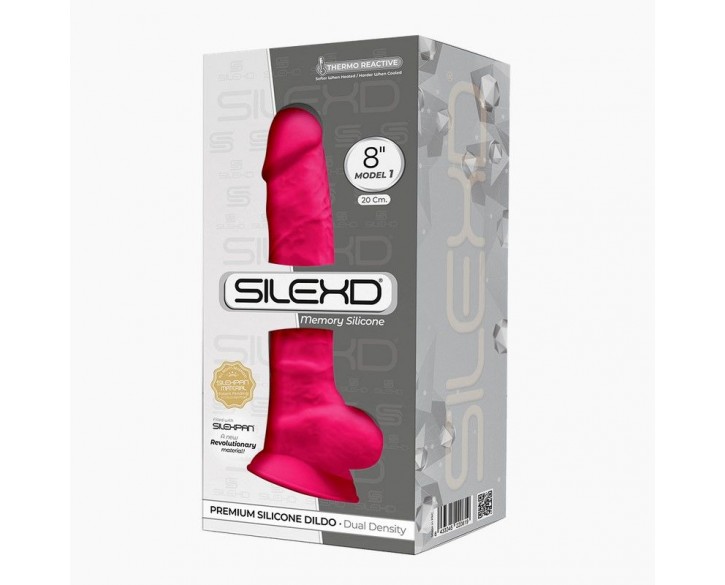 Фалоімітатор SilexD Vetus Pink (MODEL 1 size 8in), двошаровий, силікон + Silexpan, діаметр 4,2см