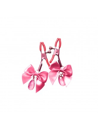 Затискачі для сосків з регулюванням Art of Sex - Flirty Bow, колір рожевий