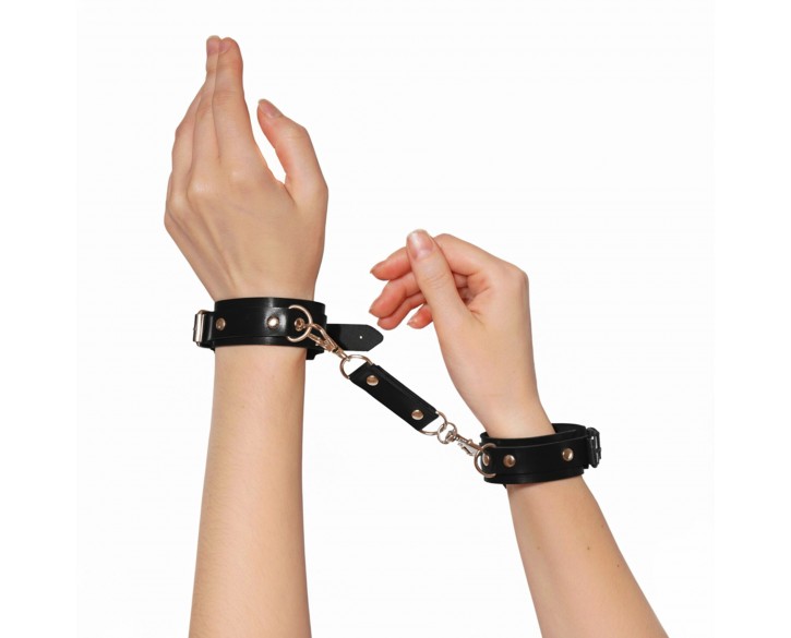 Наручники із натуральної шкіри Art of Sex - Eva, колір чорний