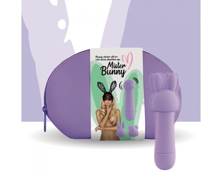 Мінівібратор FeelzToys Magic Bunny Purple з двома насадками