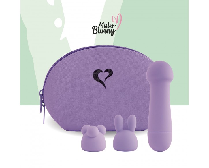 Мінівібратор FeelzToys Magic Bunny Purple з двома насадками