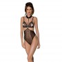 Боді з відкритими грудьми Passion DOMINICA BODY L/XL black, комір-чокер, корсет