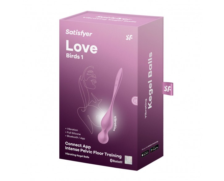 Вагінальні смарт-кульки з вібрацією Satisfyer Love Birds 1 Connect App Pink, 78 г