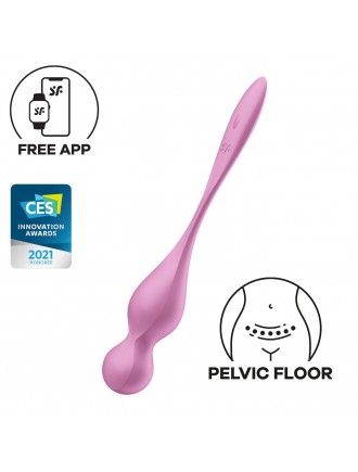 Вагінальні смарт-кульки з вібрацією Satisfyer Love Birds 1 Connect App Pink, 78 г