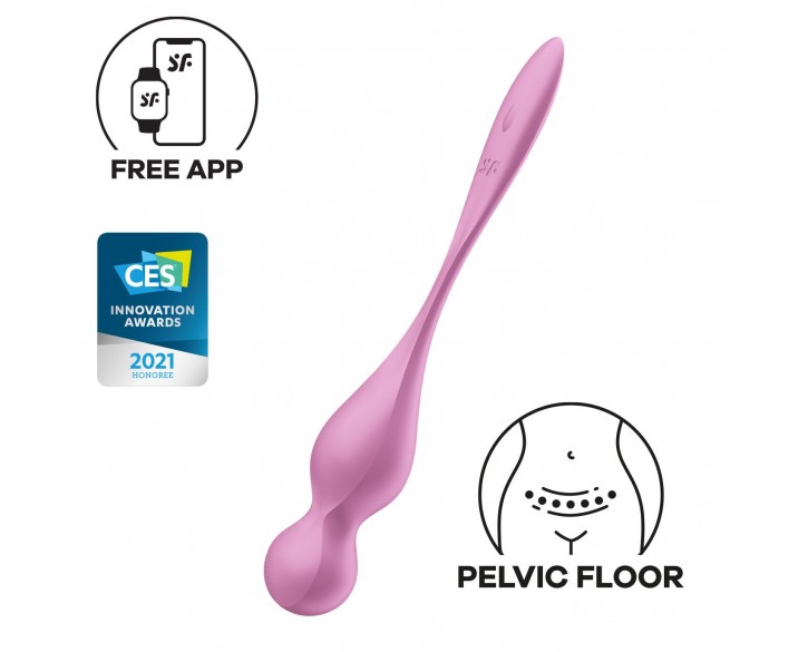 Вагінальні смарт-кульки з вібрацією Satisfyer Love Birds 1 Connect App Pink, 78 г