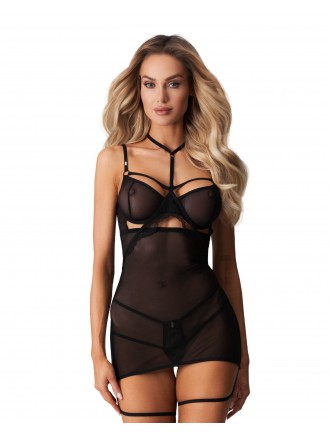 Бебі-долл Obsessive Arrowel Black chemise S/M