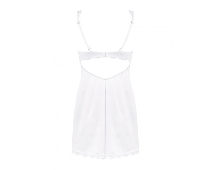 (SALE) Сорочка Obsessive Amor Blanco underwire chemise & thong white S/M