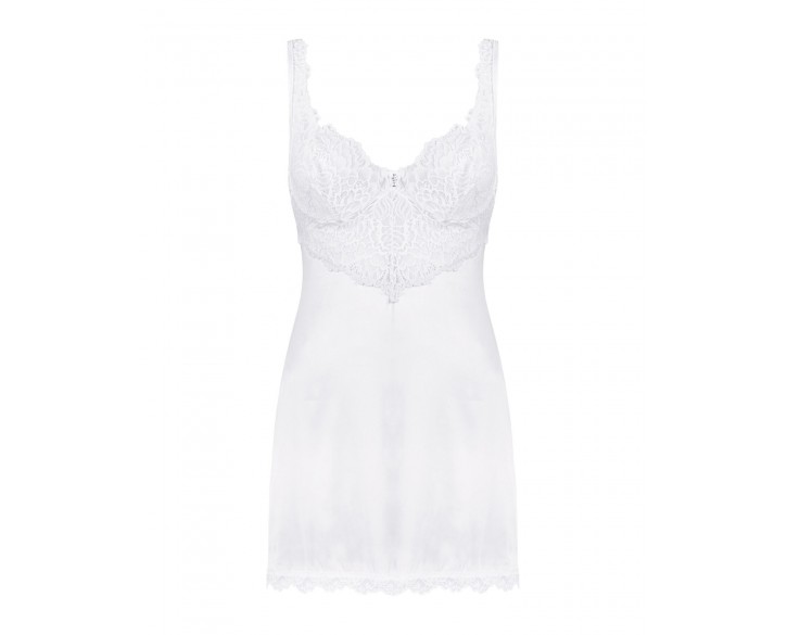 (SALE) Сорочка Obsessive Amor Blanco underwire chemise & thong white S/M