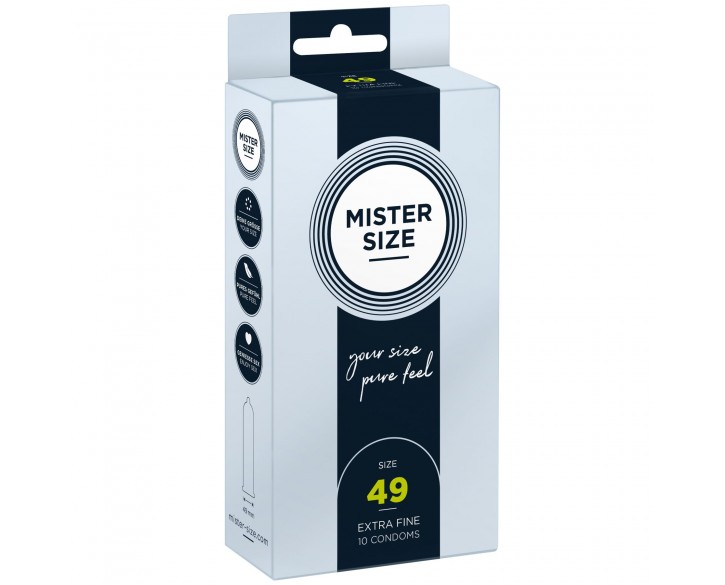 Презервативи Mister Size - pure feel - 49 (10 condoms), товщина 0,05 мм