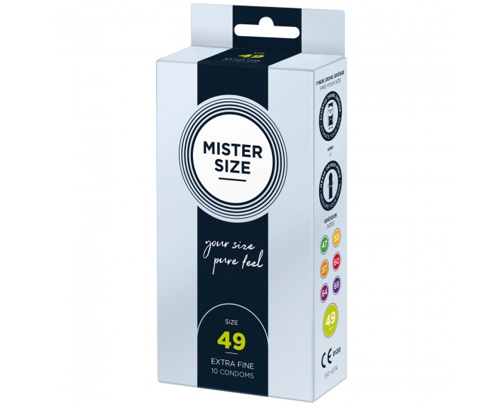 Презервативи Mister Size - pure feel - 49 (10 condoms), товщина 0,05 мм