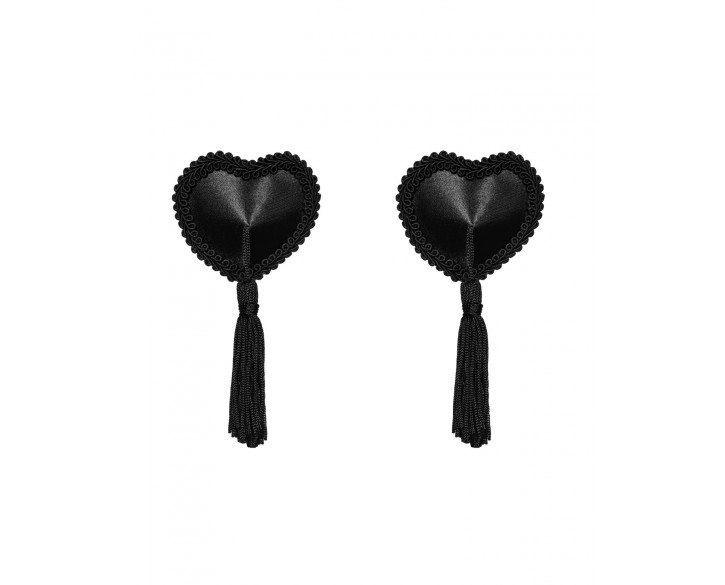 Еротичні наклейки на соски з пензликами Obsessive Tassel nipple covers black, чорні