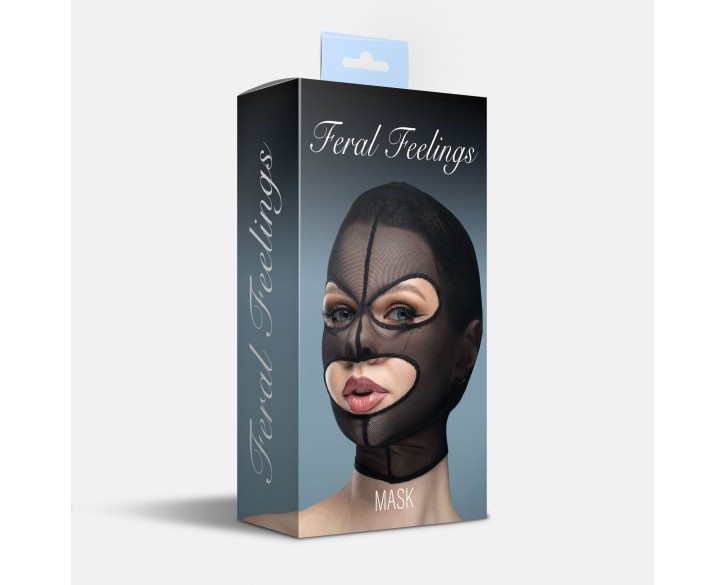 Маска сітка з відкритим ротом та очима Feral Feelings - Mask Black