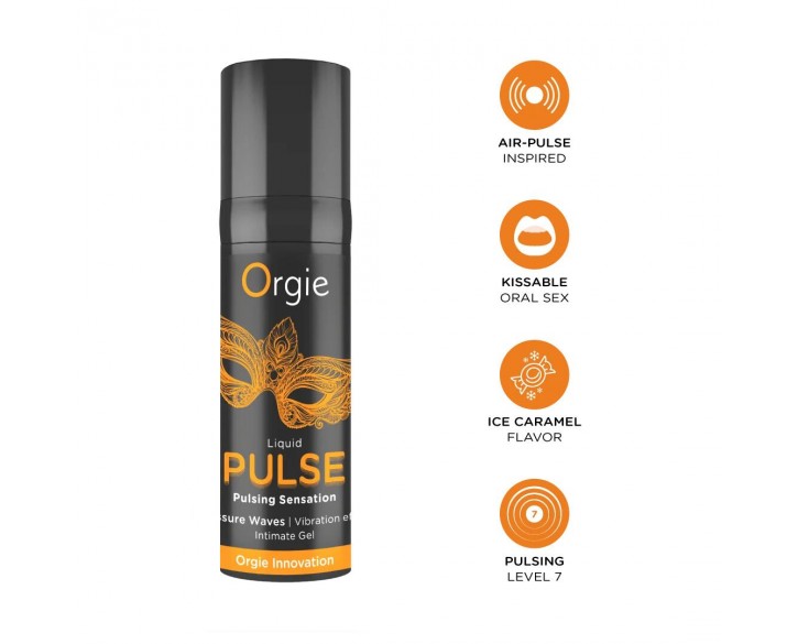 Смоктайзер для клітора Orgie Liquid Pulse 15 мл, вкус Ice Caramel, гель з ефектом посмоктування