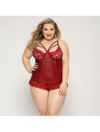 Сексуальний корсет зі стрепами JSY «Гаряча Тейлор» Plus Size, Red, мереживо, стрінги