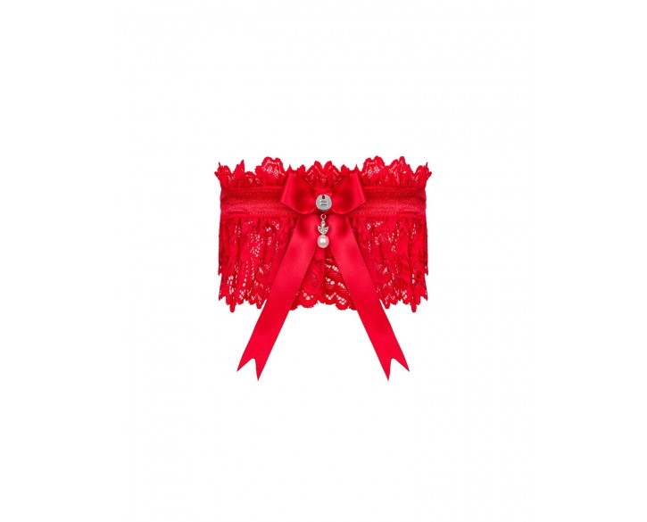 Ажурна підв’язка Obsessive Amor Cherris garter, red