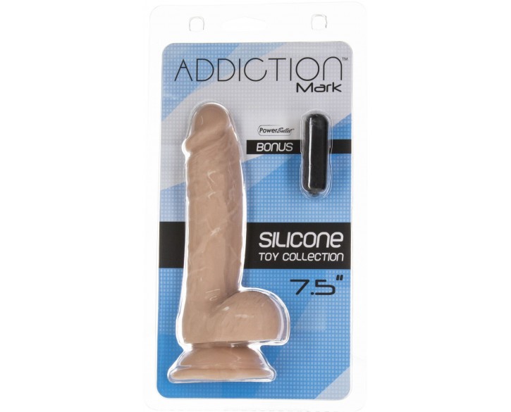 Реалістичний фалоімітатор на присосці ADDICTION — Mark 7,5″ Dildo With Balls, Beige