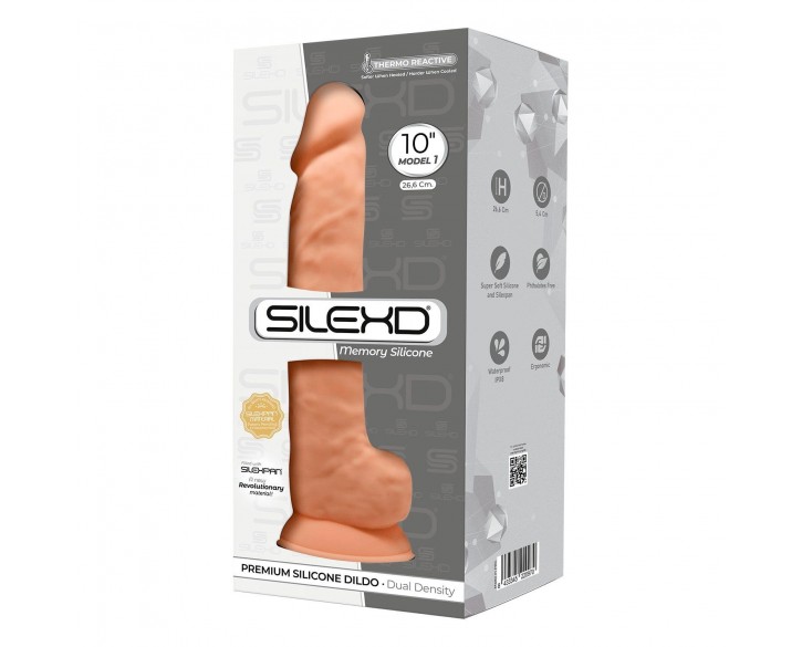 Фалоімітатор реалістичний SilexD Arnold Flesh (MODEL 5 size 10in), двошаровий, силікон+Silexpan, діа