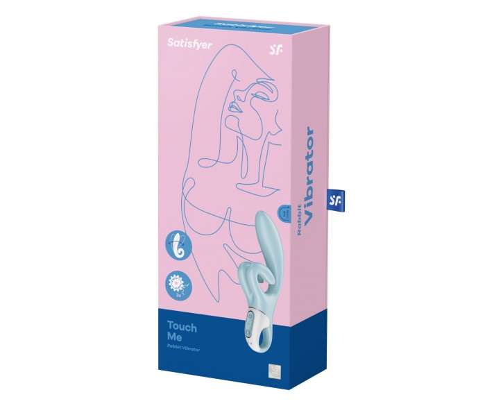 Вібратор-кролик Satisfyer Touch Me Blue, подвійний відросток, 3 потужні мотори